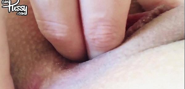  Masturbation of petite teen girl close to camera